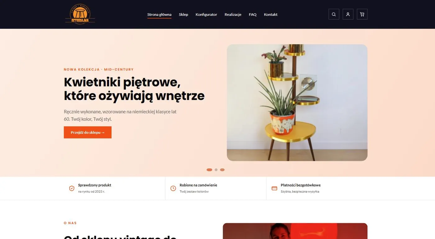 Zrzut ekranu strony: Retrodajnia
