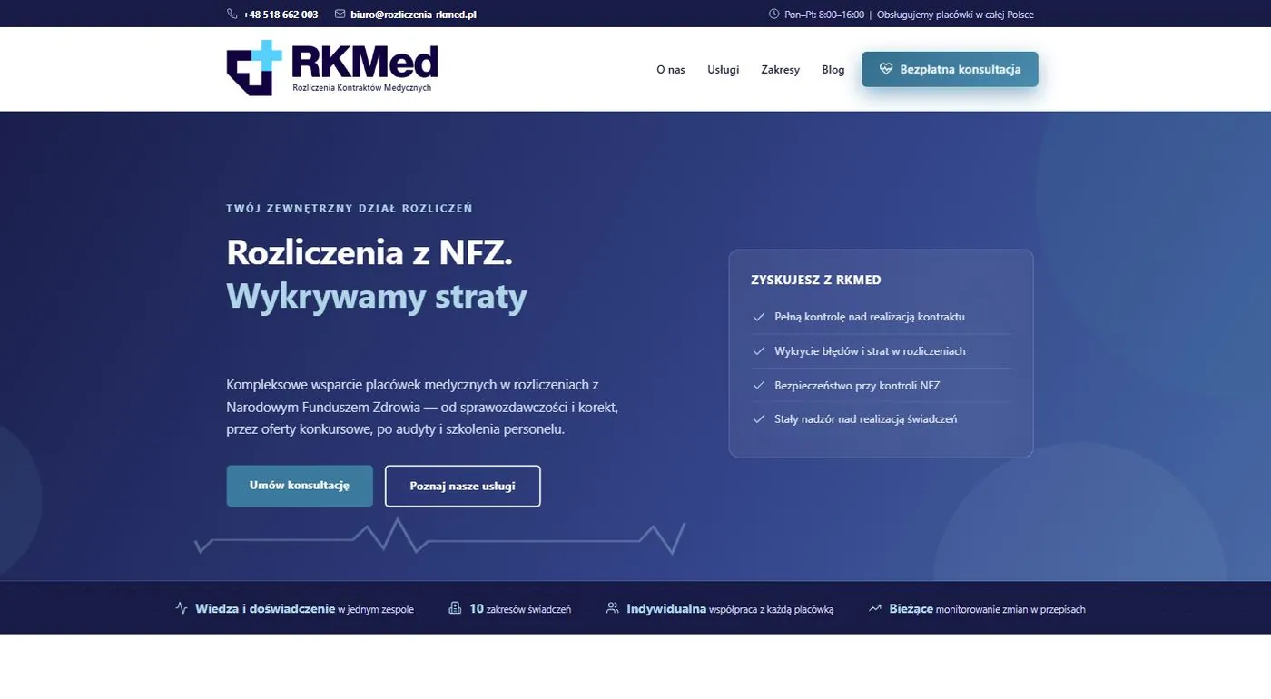 Zrzut ekranu strony: RKMed